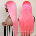 Colorful 13x4 13x6 transparent frontal lace wig 100% virgin human hair hd transparent swiss lace front wig pink wigs